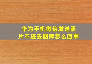 华为手机微信发送照片不进去图库怎么回事