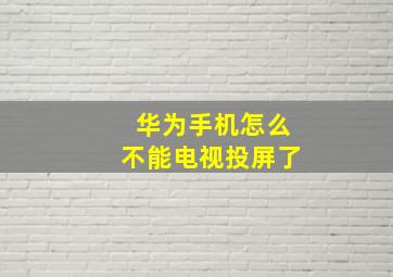 华为手机怎么不能电视投屏了