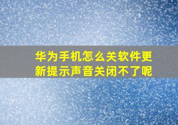 华为手机怎么关软件更新提示声音关闭不了呢