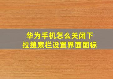 华为手机怎么关闭下拉搜索栏设置界面图标