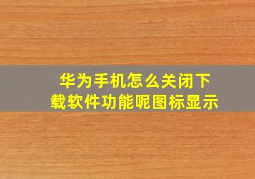 华为手机怎么关闭下载软件功能呢图标显示