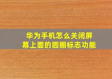 华为手机怎么关闭屏幕上面的圆圈标志功能