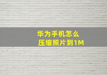 华为手机怎么压缩照片到1M