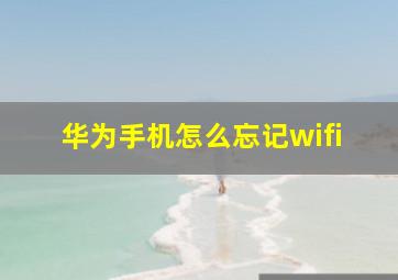 华为手机怎么忘记wifi