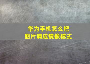 华为手机怎么把图片调成镜像模式