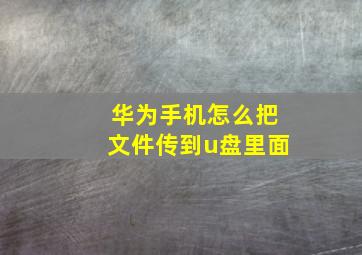 华为手机怎么把文件传到u盘里面