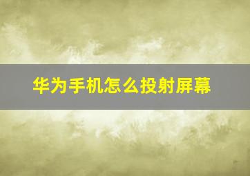 华为手机怎么投射屏幕