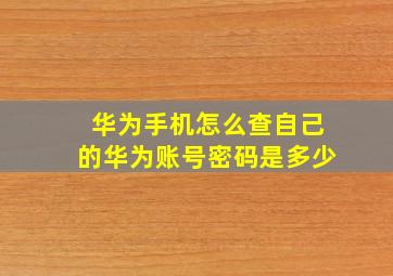 华为手机怎么查自己的华为账号密码是多少