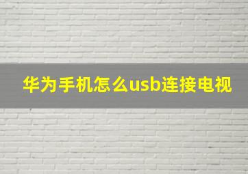 华为手机怎么usb连接电视