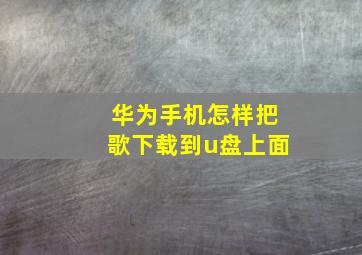 华为手机怎样把歌下载到u盘上面