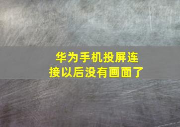 华为手机投屏连接以后没有画面了