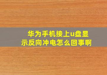 华为手机接上u盘显示反向冲电怎么回事啊