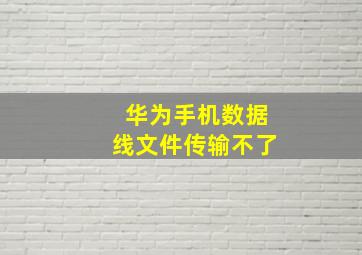 华为手机数据线文件传输不了