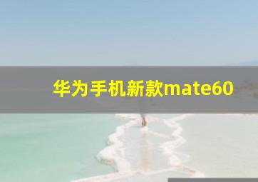 华为手机新款mate60