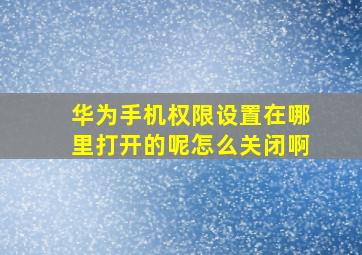 华为手机权限设置在哪里打开的呢怎么关闭啊