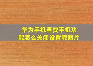 华为手机查找手机功能怎么关闭设置呢图片