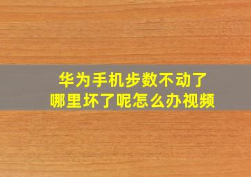 华为手机步数不动了哪里坏了呢怎么办视频