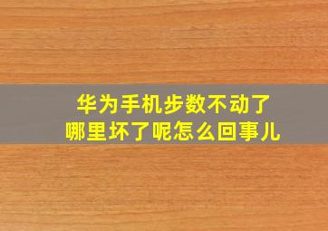 华为手机步数不动了哪里坏了呢怎么回事儿