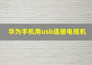 华为手机用usb连接电视机