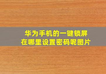 华为手机的一键锁屏在哪里设置密码呢图片