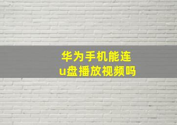 华为手机能连u盘播放视频吗