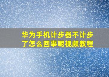 华为手机计步器不计步了怎么回事呢视频教程