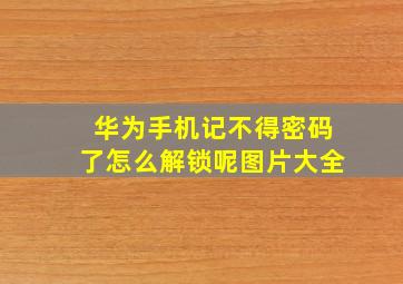 华为手机记不得密码了怎么解锁呢图片大全