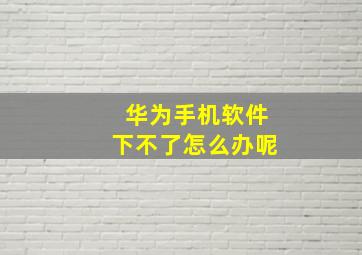 华为手机软件下不了怎么办呢