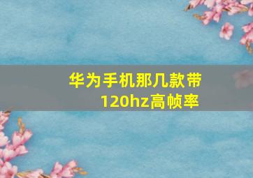 华为手机那几款带120hz高帧率