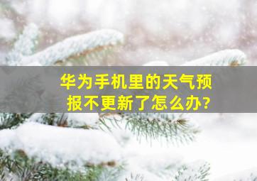 华为手机里的天气预报不更新了怎么办?