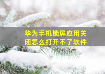 华为手机锁屏应用关闭怎么打开不了软件