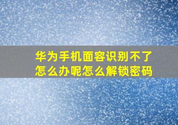 华为手机面容识别不了怎么办呢怎么解锁密码