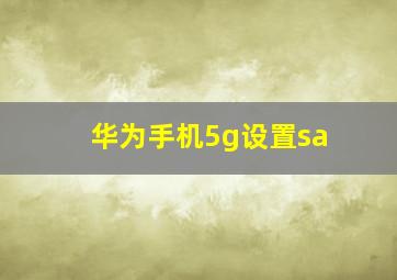 华为手机5g设置sa