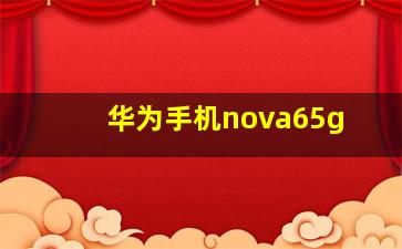 华为手机nova65g