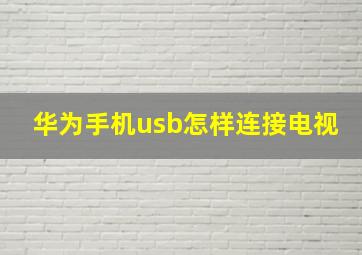 华为手机usb怎样连接电视