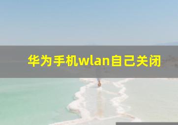 华为手机wlan自己关闭