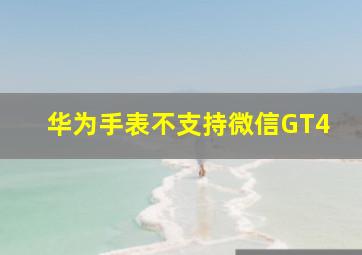 华为手表不支持微信GT4