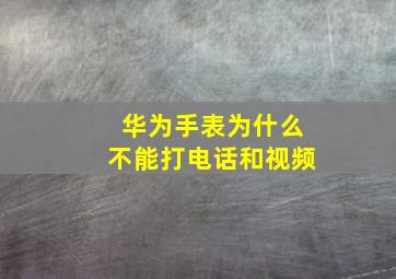 华为手表为什么不能打电话和视频