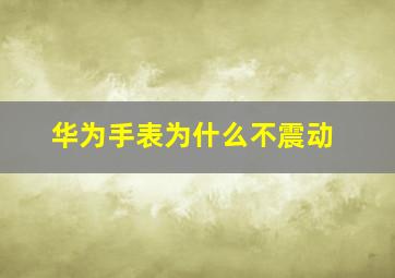 华为手表为什么不震动