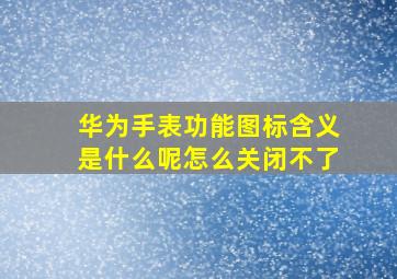 华为手表功能图标含义是什么呢怎么关闭不了