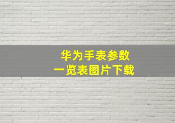 华为手表参数一览表图片下载