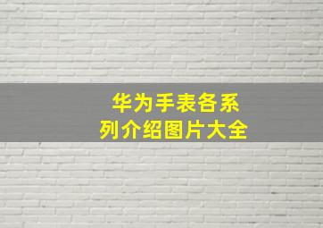 华为手表各系列介绍图片大全