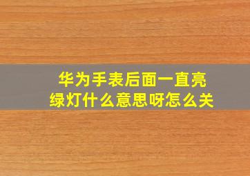 华为手表后面一直亮绿灯什么意思呀怎么关