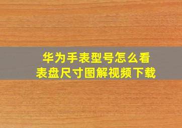 华为手表型号怎么看表盘尺寸图解视频下载