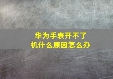 华为手表开不了机什么原因怎么办