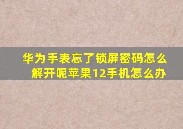 华为手表忘了锁屏密码怎么解开呢苹果12手机怎么办