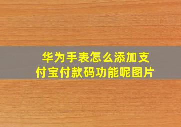 华为手表怎么添加支付宝付款码功能呢图片