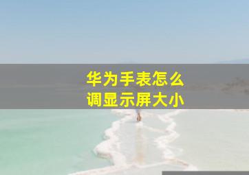 华为手表怎么调显示屏大小