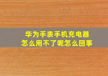 华为手表手机充电器怎么用不了呢怎么回事