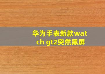 华为手表新款watch gt2突然黑屏